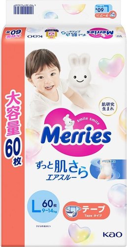 Подгузники Merries L 9-14 кг (60 шт)