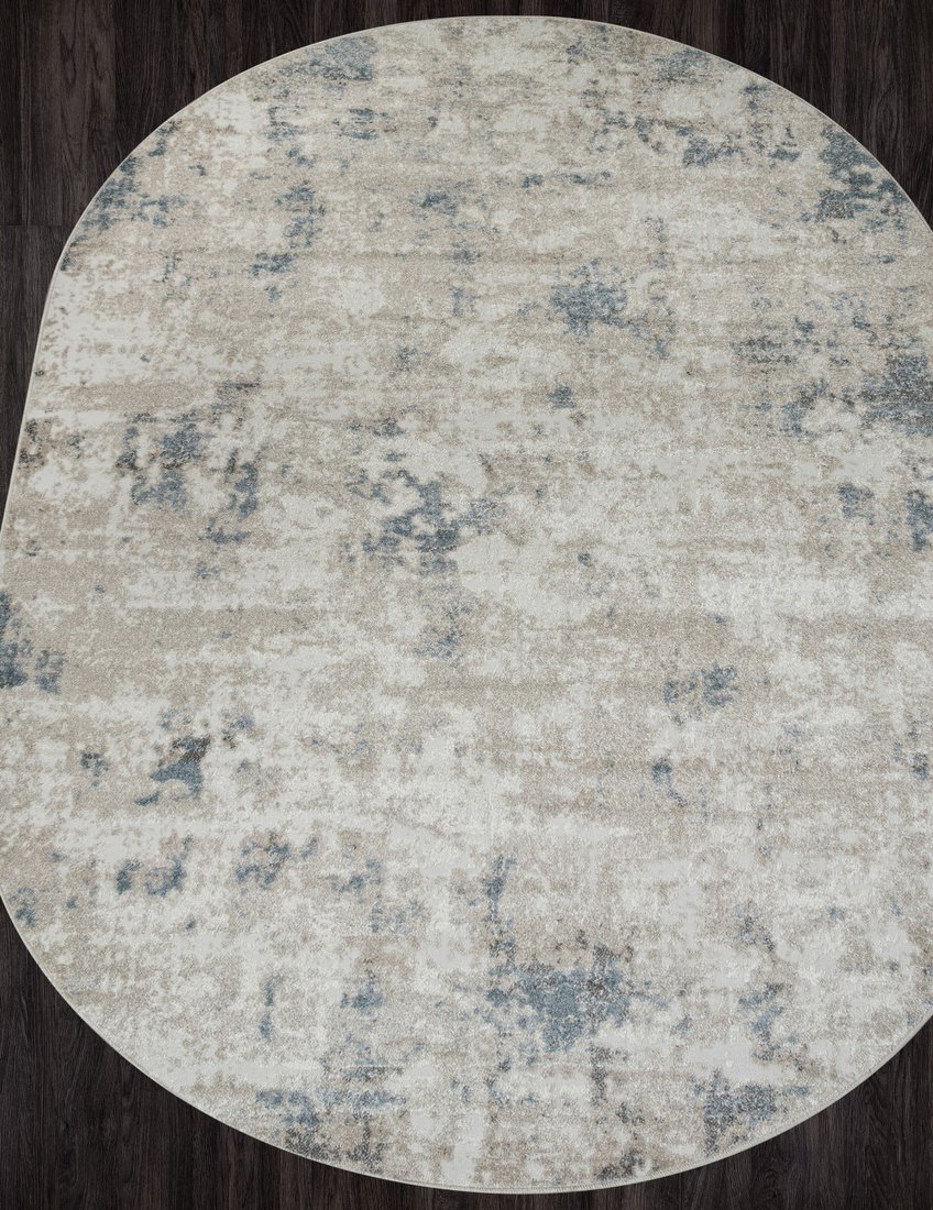 Ковер для жилой комнаты Merinos Naturel F232-OVAL-BEIGE-BLUE (3x4)