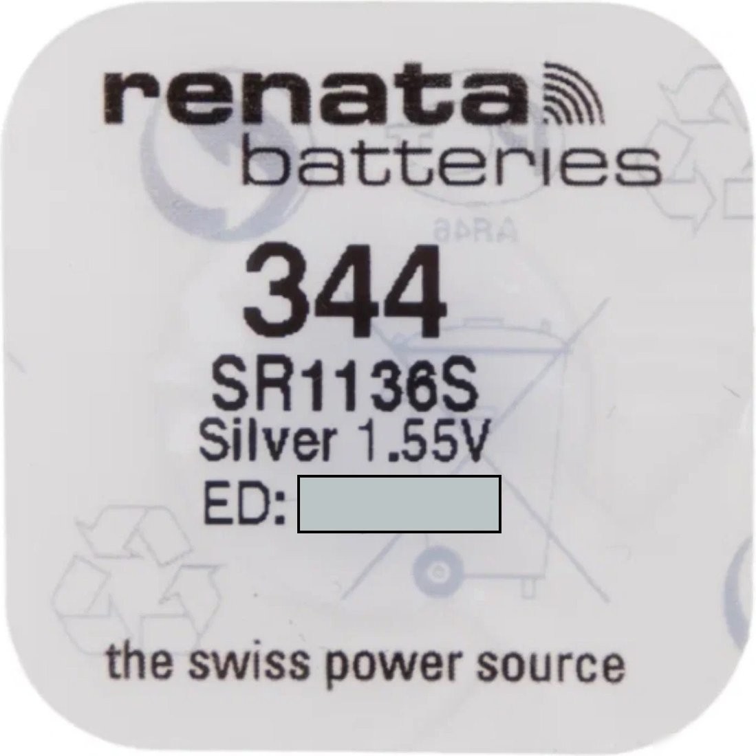 Батарейка Renata SR344/SR1136SW BL-1 1.55V 10mAh 5.8x1.6mm
