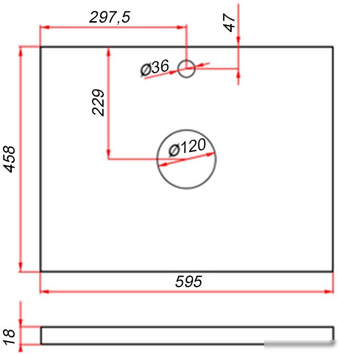 ЗОВ Столешница CLDSP18A595458C2 (аттик)