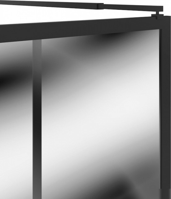 Стеклянная шторка для ванны Teymi Helmi 90x200 T00301 (прозрачное стекло/черный матовый )