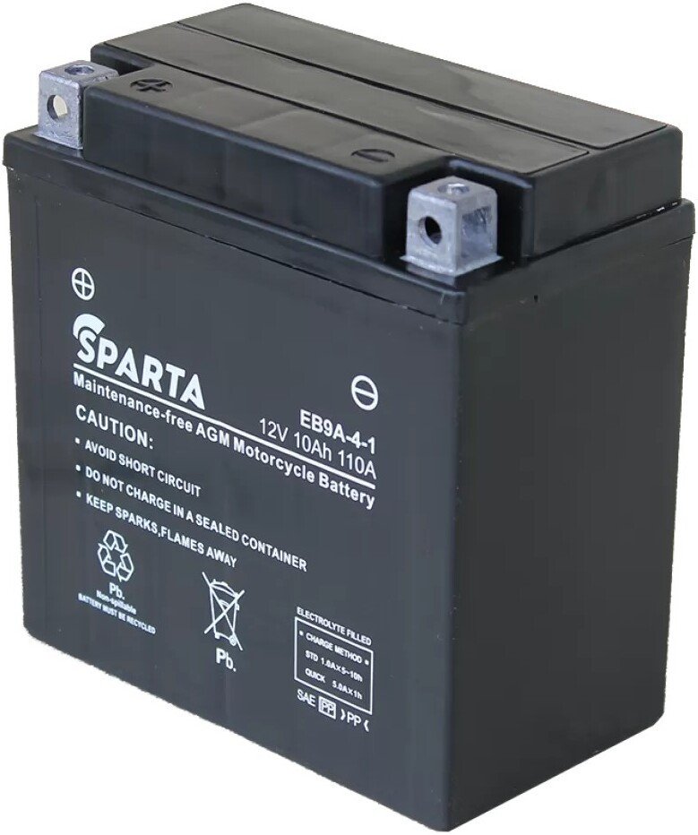 Мотоциклетный аккумулятор Sparta EB9A-4-1, YB9A-A, YB9-B, 12N9-4B-1 (10 А·ч)
