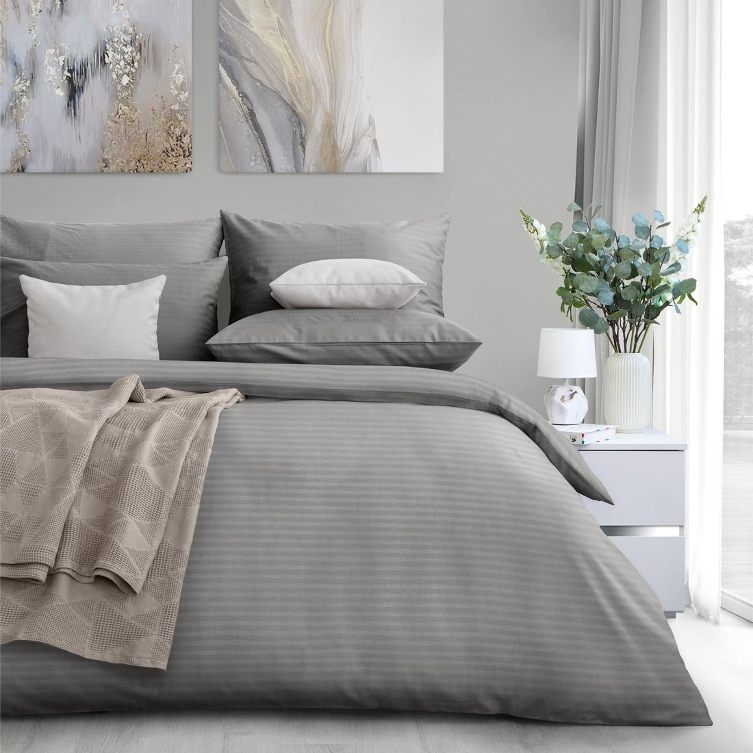 Постельное белье Verossa Stripe 200x220 на молнии 929818 (Gray)