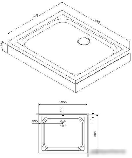 Душевой поддон AM.PM Gem W90T-404-100280W 100x80