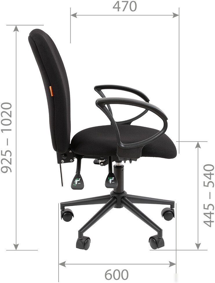 Офисное кресло CHAIRMAN 9801 Black (Т02, голубой)