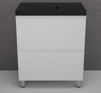 Symbolite Тумба под умывальник Манхэттен 70 Plus 2 ящика + Asti 70x45 (белый матовый/антрацит)