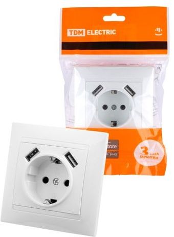 Розетка TDM Electric Лама SQ1815-0042 (белый)