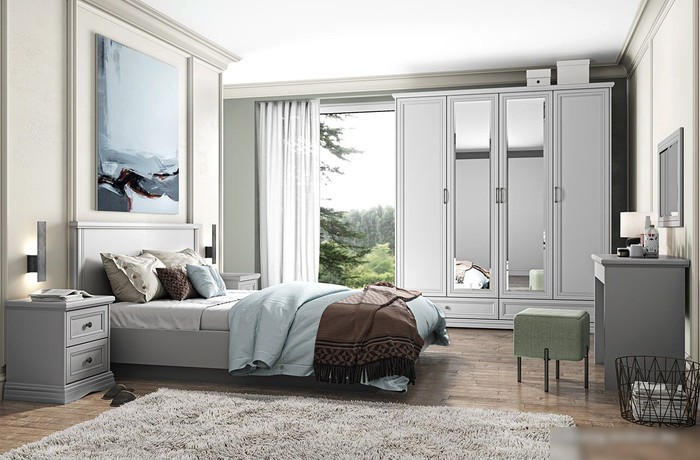 Шкаф распашной Anrex Valencia 4DG2SZ (серый)