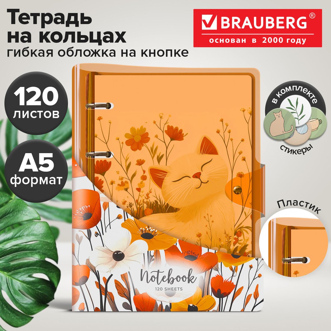 Общая тетрадь BRAUBERG Vibe 405220 (120л, оранжевый)