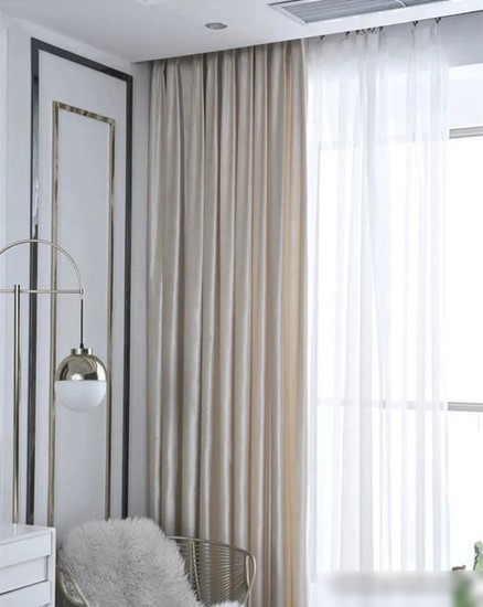 Штора Soft Lines Бархат 9138-E4 3x2.7 м (молочный, 2 шт)