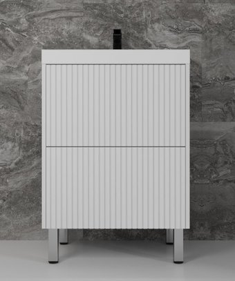 Symbolite Тумба под умывальник Стокгольм 60 Classic Push 2 ящика (белый рифленый софт)