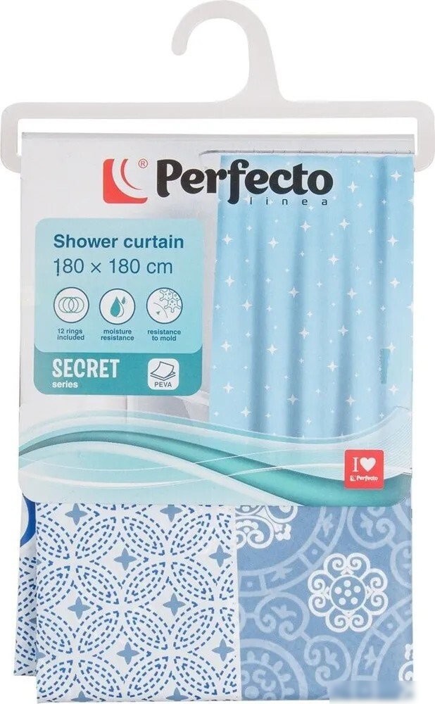 Шторка-занавеска для ванны Perfecto Linea Secret 36-118104 (калейдоскоп)