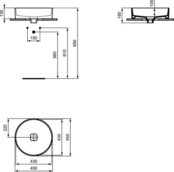 Умывальник Ideal Standard Strada II Round Vessel 45 T295901
