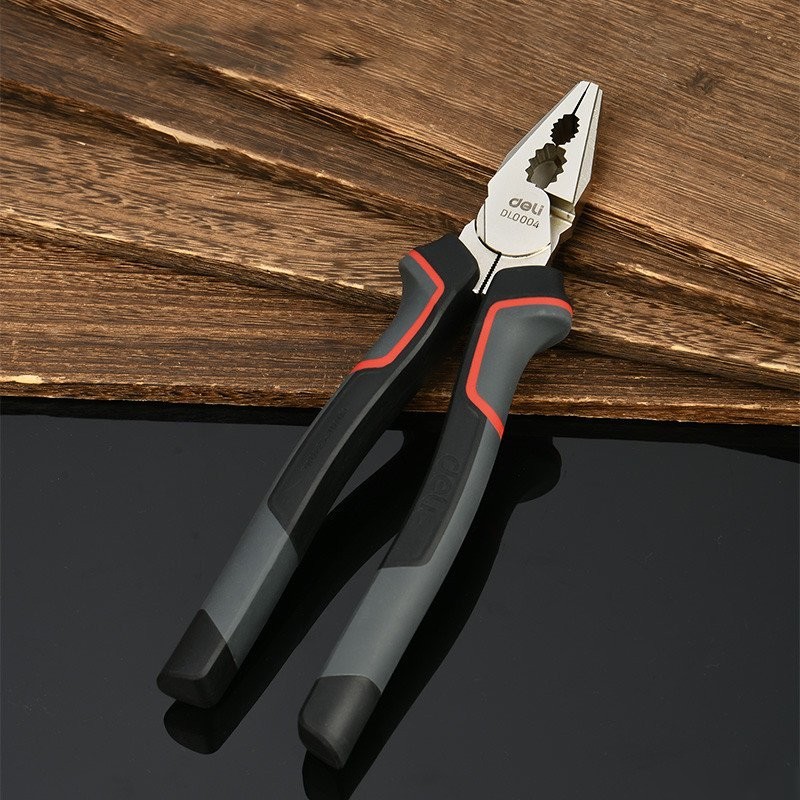 Плоскогубцы Deli RS EDL0004 (160мм, красный/черный)