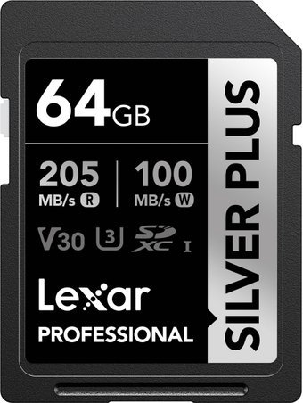 Карта памяти Lexar Professional SILVER PLUS SDXC LSDSIPL064G-BNNNG 64GB