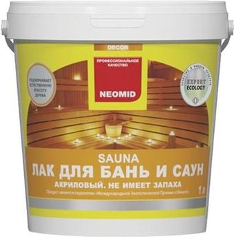 Лак Neomid Sauna акриловый для бань и саун 1 л