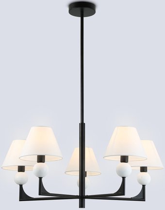 Подвесная люстра Ambrella light LH75153/5 BK/FR (черный/белый матовый)