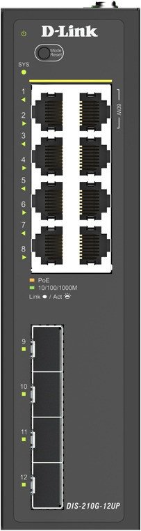Управляемый коммутатор 2-го уровня D-Link DIS-210G-12UP/A1A
