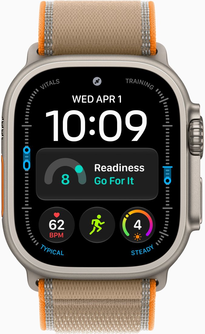 Умные часы Apple Watch Ultra 4 LTE 49 мм (титановый корпус, природный/песочный, нейлоновый ремешок размера S/M)