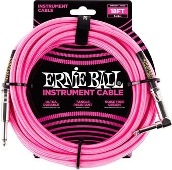 Гитарный кабель Ernie Ball P06083 6.3 мм - 6.3 мм (5.49 м, неоновый розовый)