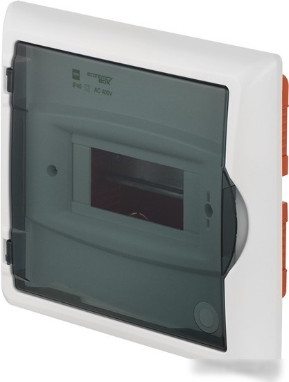 Бокс пластиковый Elektro-Plast Eco Box 1x6M, N/PE 2x 2x16+3x10mm2, дымчатая пласт. дверь, белый RAL9003, 240x270x106mm, IP40