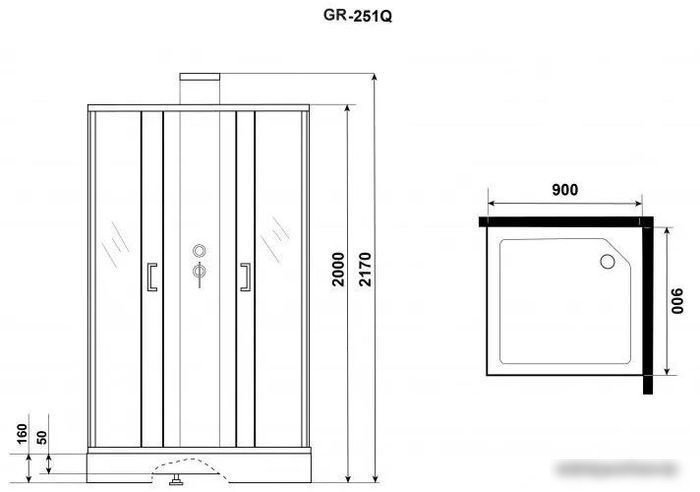 Душевая кабина Grossman GR251Q 90x90