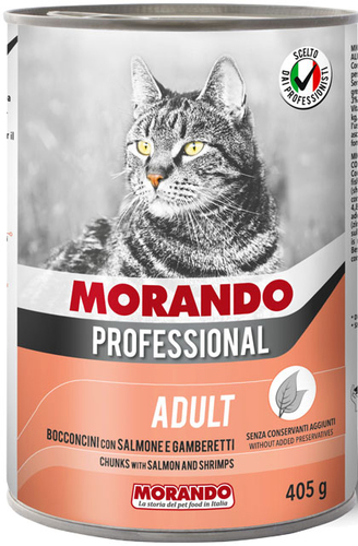 Консервированный корм для кошек Morando Professional с креветками и лососем 405 г