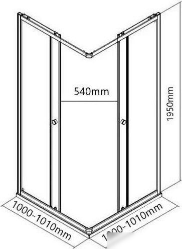 Душевой уголок MaybahGlass MGY-1334-5 (графит стекло/хром матовый)