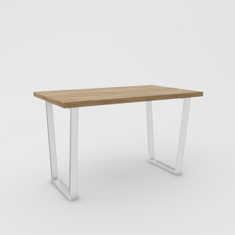 Кухонный стол Hype Mebel Трапеция раздвижной 110x70 (белый/дуб галифакс олово)