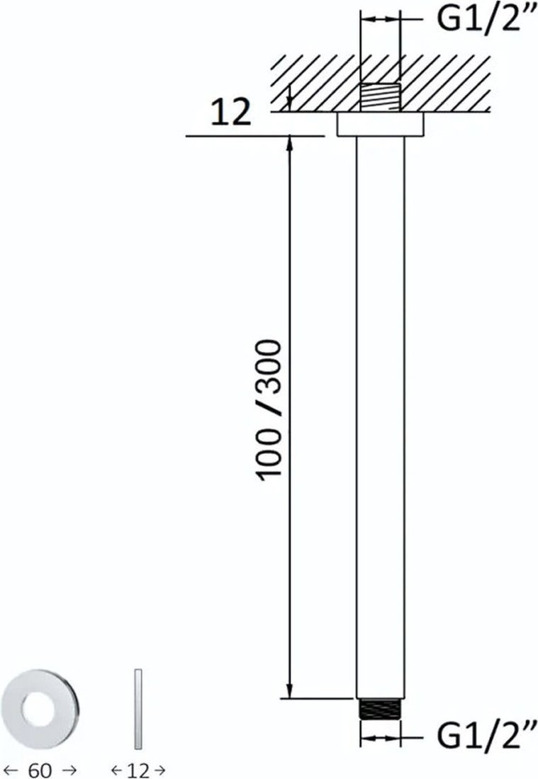 Держатель верхнего душа Bruma EloR Chrome 145 621 1CR 1456211CR
