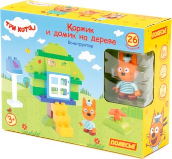 Конструктор Полесье Макси Три кота. Коржик и домик на дереве 77216 (26эл)