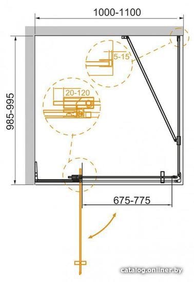 Душевой уголок Cezares SLIDER-AH-1-90-70/80-BR-CR