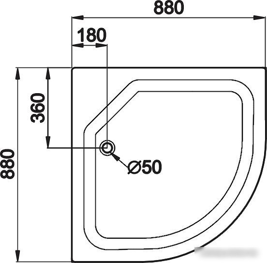Душевой поддон Triton Полукруглый ПД23 88x17