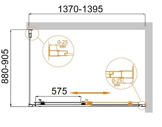 Душевой уголок Cezares MOLVENO-AH-11-140/90-C-Cr-IV
