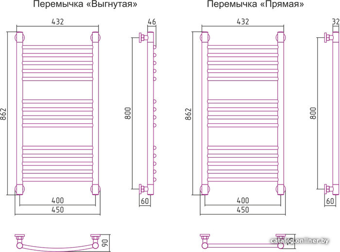Полотенцесушитель Сунержа Богема+ 800x400 071-0220-8040