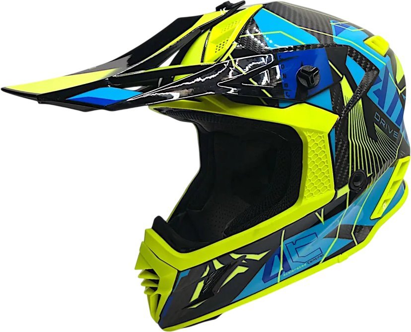 Мотошлем AIM RH855 Carbon Razor RH855R-DYB-XXL (XXL, желтый/синий)