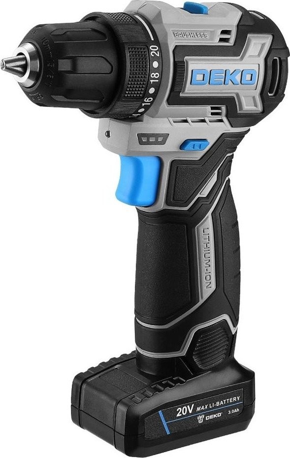 Дрель-шуруповерт Deko Loner 20V PRO 085-1010 (с 2-мя АКБ, кейс)