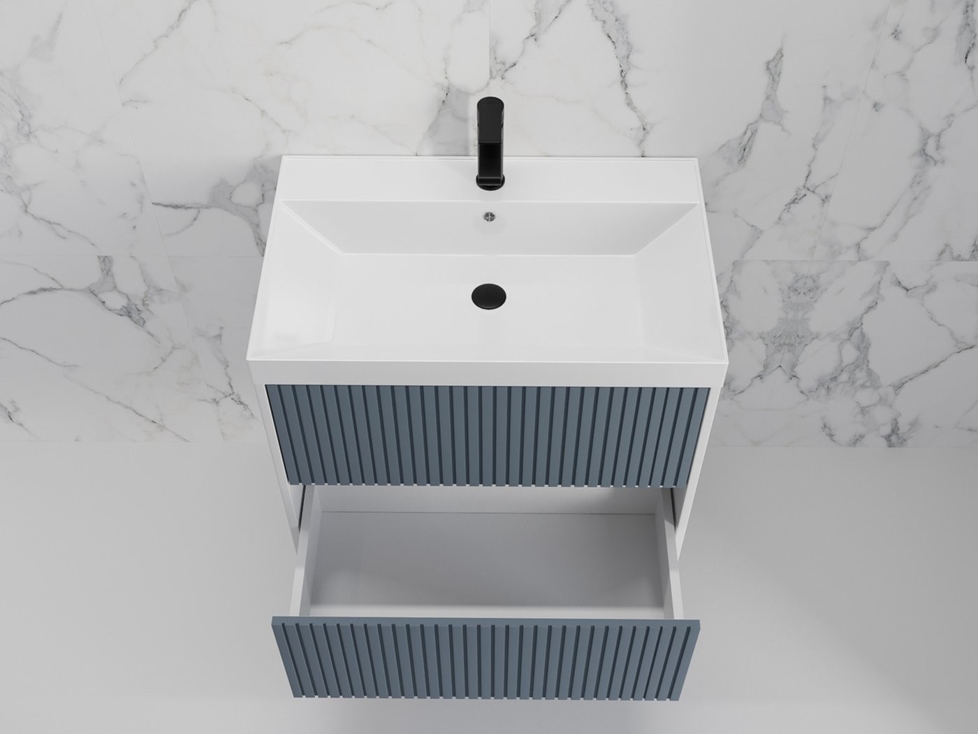 Symbolite Тумба под умывальник Стокгольм 70 Classic Push 2 ящика (подвесная, графит софт)