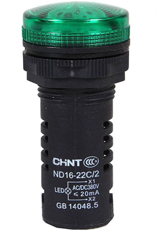 Лампа сигнальная Chint ND16-22D/2 AC/DC 230В (R) 593077 (зеленый)