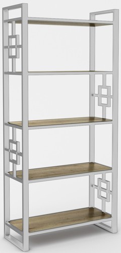 Стеллаж Hype Mebel Квадро 80x170 (белый/дуб галифакс олово)