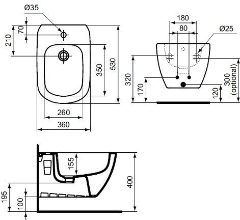 Биде Ideal Standard Tesi [T355201]