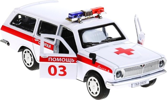 Игрушечный транспорт Технопарк Газ 2402 Волга. Скорая 2402-12AMB-WH