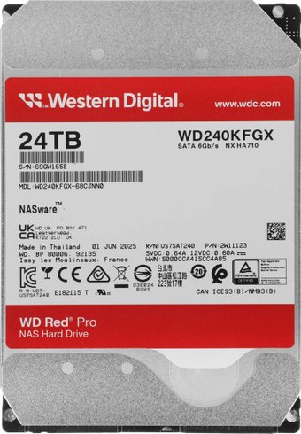 Жесткий диск WD Red Pro 24TB WD240KFGX