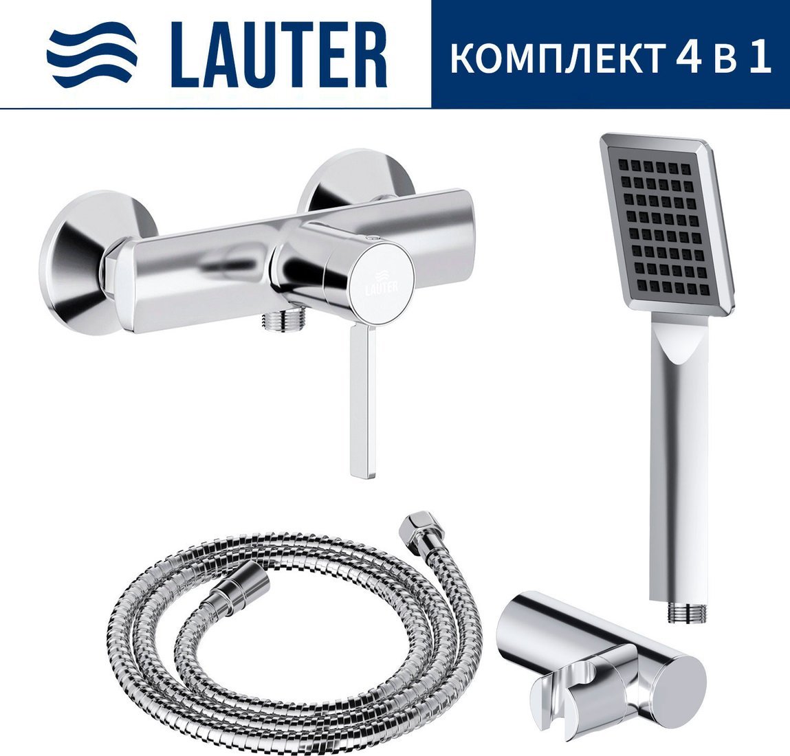 Смеситель Lauter Art 21CK9680C + 21СКFG80101C + 21S00103 + 21CKFS90120