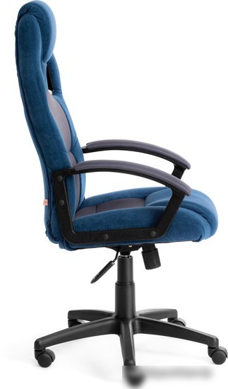 Кресло TetChair Driver (флок/ткань, синий/серый)