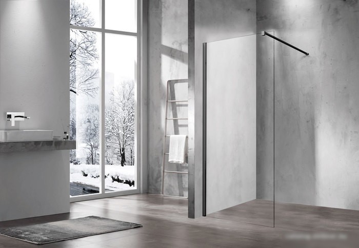 Душевая стенка Vincea Walk-In VSW-1H900CLB (матовый черный/прозрачное)