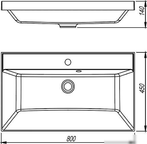 Умывальник Symbolite Asti 80x45 (кварц, антрацит)