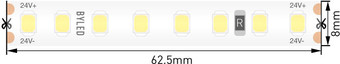 Светодиодная лента Byled BLS2835-128-24-9.6-WW-LUX-66