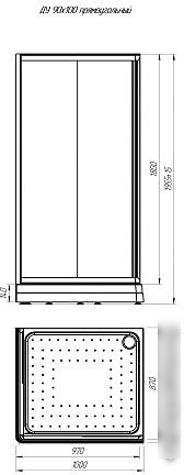 Душевой уголок Radomir 90x100 R 1-03-1-2-0-1210 (прозрачное стекло)