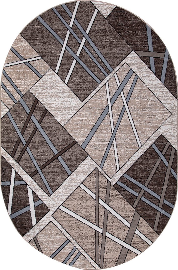 Ковер для жилой комнаты Merinos Sierra D487-OVAL-BEIGE-BROWN-2 (1x2)